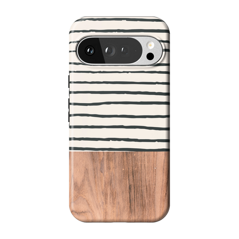 Striped Wood Print Tough Phone Case for Pixel 10 Pro XL - The Urban Flair