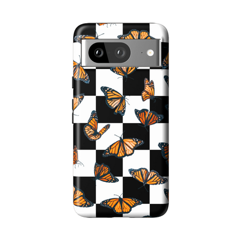 Checkered Monarch Butterfly Tough Phone Case for Pixel 8 - The Urban Flair
