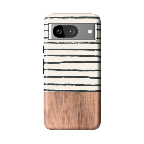 Striped Wood Print Tough Phone Case for Pixel 8 - The Urban Flair