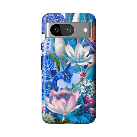 Blue Lotus Botanical Collage Tough Phone Case for Pixel 8 - The Urban Flair
