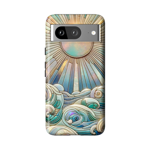 Sun Rays & Ocean Waves Stained Glass Tough Phone Case for Pixel 8 - The Urban Flair