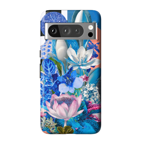 Blue Lotus Botanical Collage Tough Phone Case for Pixel 8 Pro - The Urban Flair