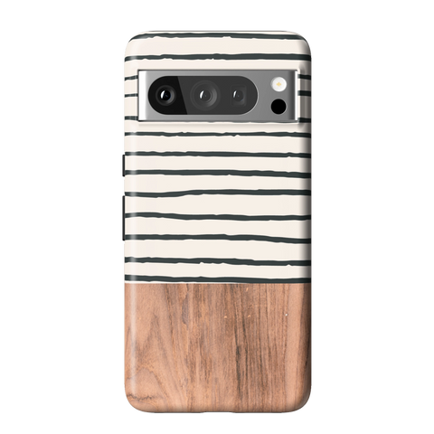Striped Wood Print Tough Phone Case for Pixel 8 Pro - The Urban Flair