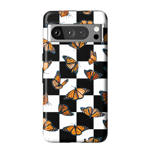 Checkered Monarch Butterfly Tough Phone Case for Pixel 8 Pro - The Urban Flair