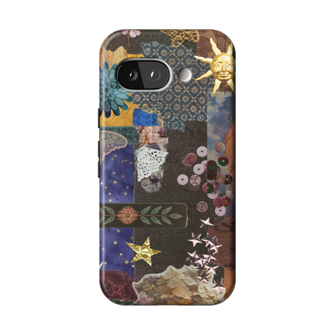 Whimsy Mixed Media Collage Tough Phone Case for Pixel 9a - The Urban Flair