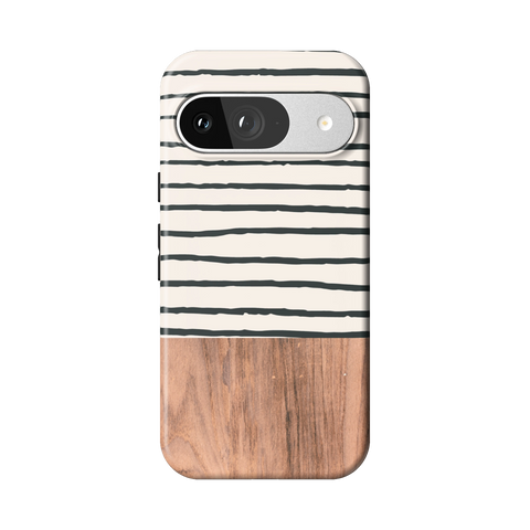 Striped Wood Print Tough Phone Case for Pixel 9 - The Urban Flair