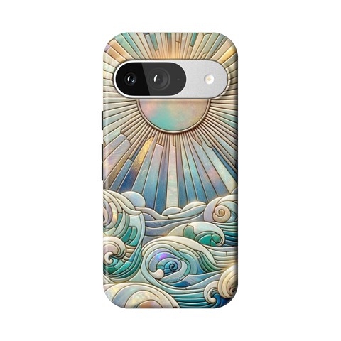 Sun Rays & Ocean Waves Stained Glass Tough Phone Case for Pixel 9 - The Urban Flair