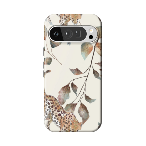 Autumn Cheetah Botanical Tough Phone Case for Pixel 9 Pro - The Urban Flair
