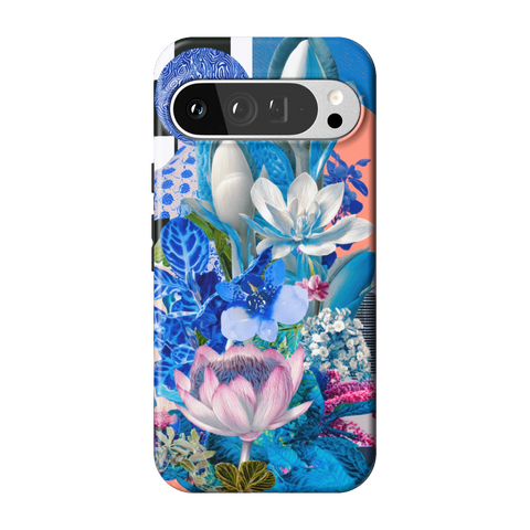 Blue Lotus Botanical Collage Tough Phone Case for Pixel 9 Pro XL - The Urban Flair