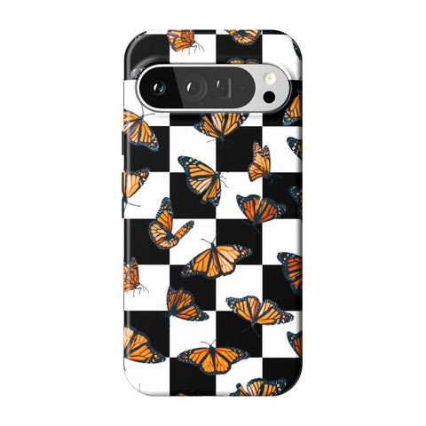 Checkered Monarch Butterfly Tough Phone Case for Pixel 9 Pro XL - The Urban Flair