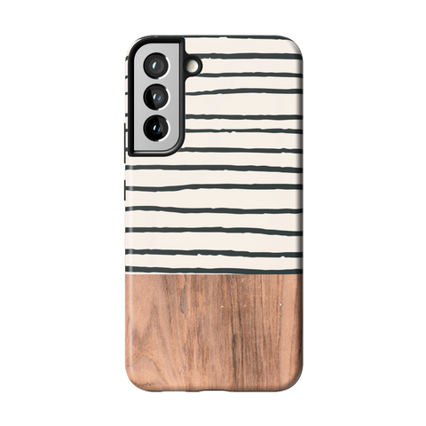 Striped Wood Print Tough Phone Case for Galaxy S22 Plus - The Urban Flair