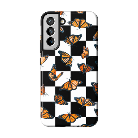 Checkered Monarch Butterfly Tough Phone Case for Galaxy S22 Plus - The Urban Flair