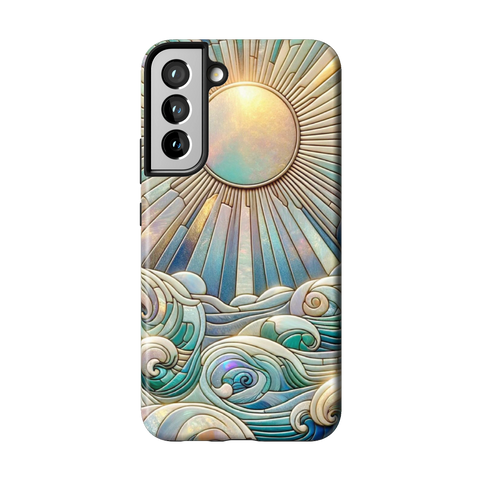 Sun Rays & Ocean Waves Stained Glass Tough Phone Case for Galaxy S22 Plus - The Urban Flair