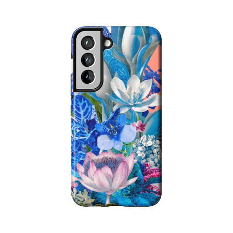 Blue Lotus Botanical Collage Tough Phone Case for Galaxy S22 - The Urban Flair