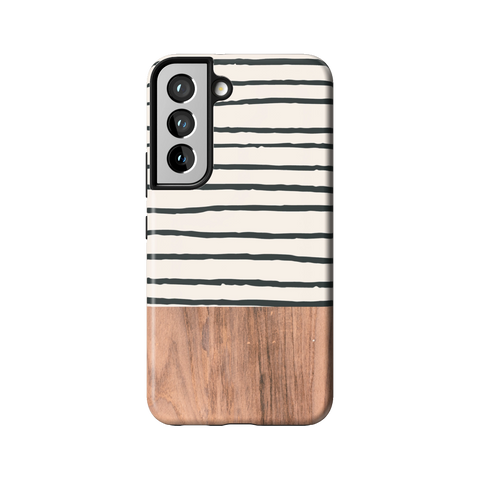 Striped Wood Print Tough Phone Case for Galaxy S22 - The Urban Flair