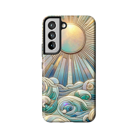 Sun Rays & Ocean Waves Stained Glass Tough Phone Case for Galaxy S22 - The Urban Flair