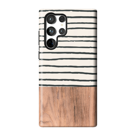 Striped Wood Print Tough Phone Case for Galaxy S22 Ultra - The Urban Flair