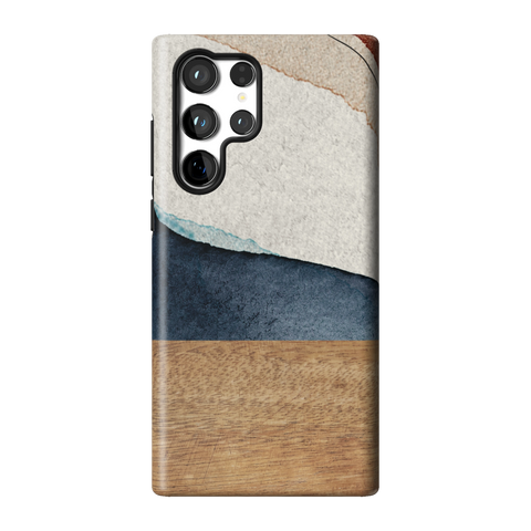 Rustic Watercolor & Wood Print Tough Phone Case for Galaxy S22 Ultra - The Urban Flair