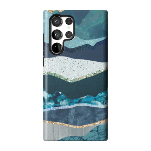 Teal Mountain Landscape Tough Phone Case for Galaxy S22 Ultra - The Urban Flair