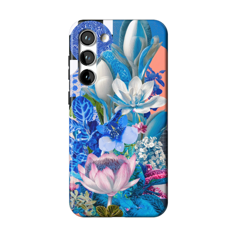 Blue Lotus Botanical Collage Tough Phone Case for Galaxy S23 Plus - The Urban Flair