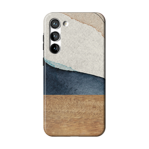 Rustic Watercolor & Wood Print Tough Phone Case for Galaxy S23 Plus - The Urban Flair