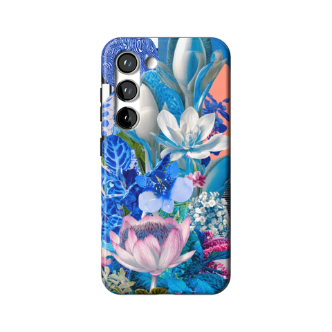 Blue Lotus Botanical Collage Tough Phone Case for Galaxy S23 - The Urban Flair