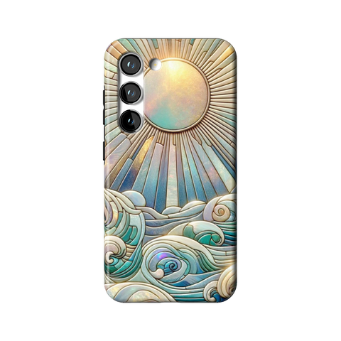 Sun Rays & Ocean Waves Stained Glass Tough Phone Case for Galaxy S23 - The Urban Flair
