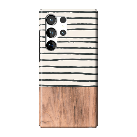 Striped Wood Print Tough Phone Case for Galaxy S23 Ultra - The Urban Flair