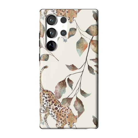 Autumn Cheetah Botanical Tough Phone Case for Galaxy S23 Ultra - The Urban Flair