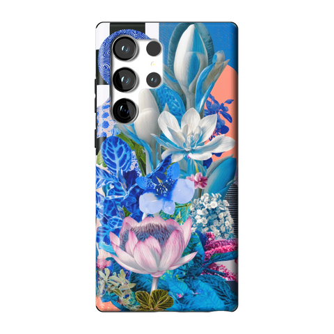 Blue Lotus Botanical Collage Tough Phone Case for Galaxy S23 Ultra - The Urban Flair