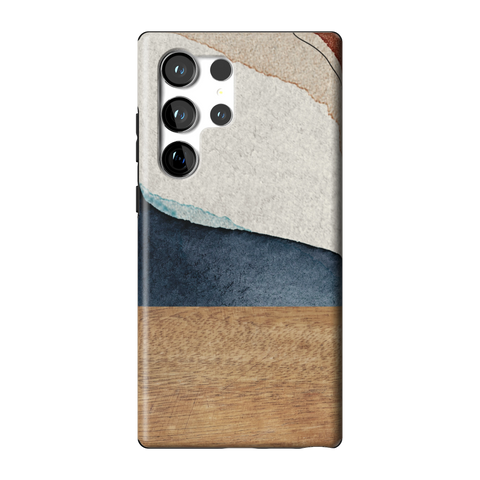 Rustic Watercolor & Wood Print Tough Phone Case for Galaxy S23 Ultra - The Urban Flair