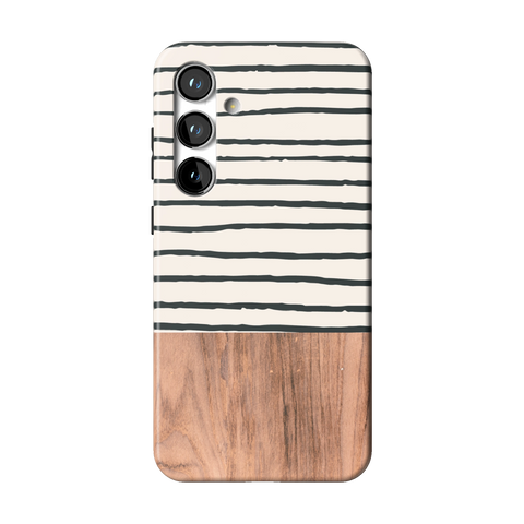 Striped Wood Print Tough Phone Case for Galaxy S24 Plus - The Urban Flair