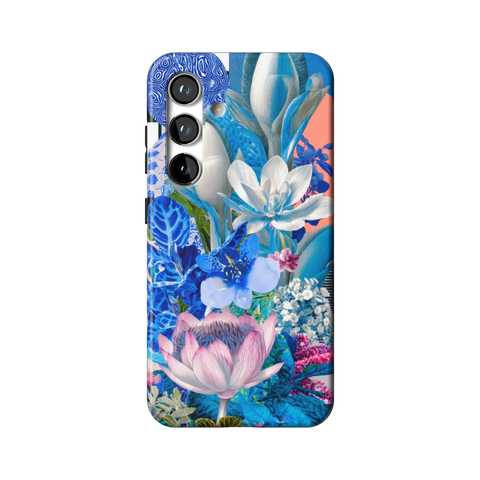 Blue Lotus Botanical Collage Tough Phone Case for Galaxy S24 - The Urban Flair