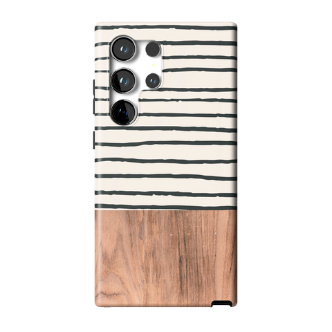 Striped Wood Print Tough Phone Case for Galaxy S24 Ultra - The Urban Flair