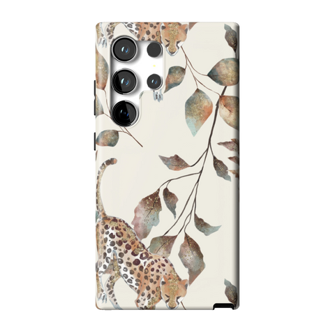 Autumn Cheetah Botanical Tough Phone Case for Galaxy S24 Ultra - The Urban Flair