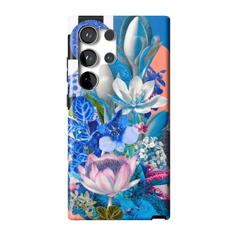 Blue Lotus Botanical Collage Tough Phone Case for Galaxy S24 Ultra - The Urban Flair