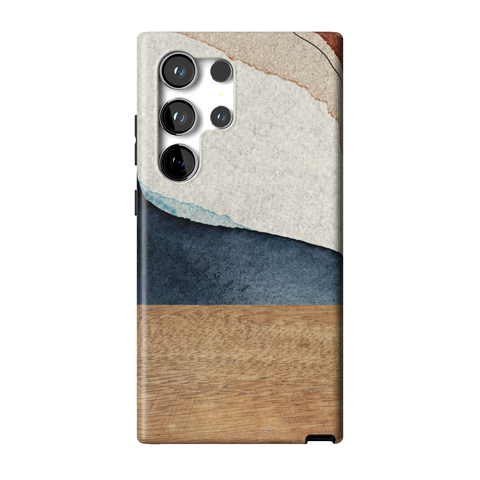 Rustic Watercolor & Wood Print Tough Phone Case for Galaxy S24 Ultra - The Urban Flair