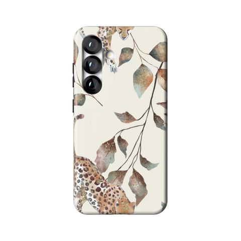 Autumn Cheetah Botanical Tough Phone Case for Galaxy S25 - The Urban Flair