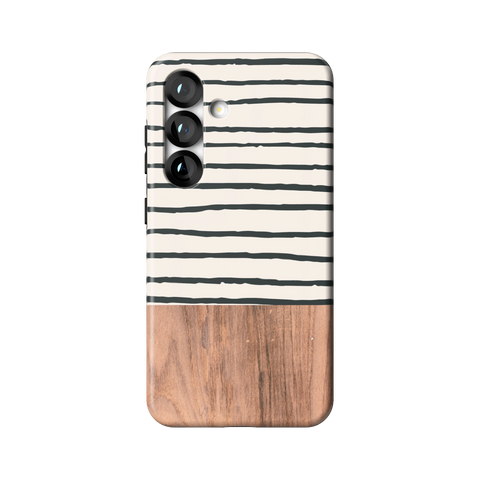 Striped Wood Print Tough Phone Case for Galaxy S25 - The Urban Flair