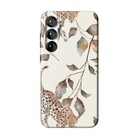 Autumn Cheetah Botanical Tough Phone Case for Galaxy S25 Plus - The Urban Flair