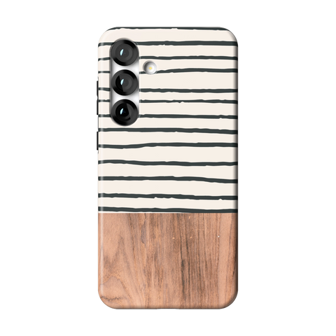 Striped Wood Print Tough Phone Case for Galaxy S25 Plus - The Urban Flair