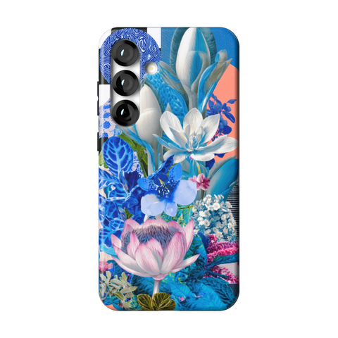 Blue Lotus Botanical Collage Tough Phone Case for Galaxy S25 Plus - The Urban Flair