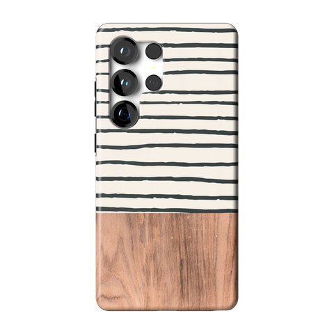 Striped Wood Print Tough Phone Case for Galaxy S25 Ultra - The Urban Flair