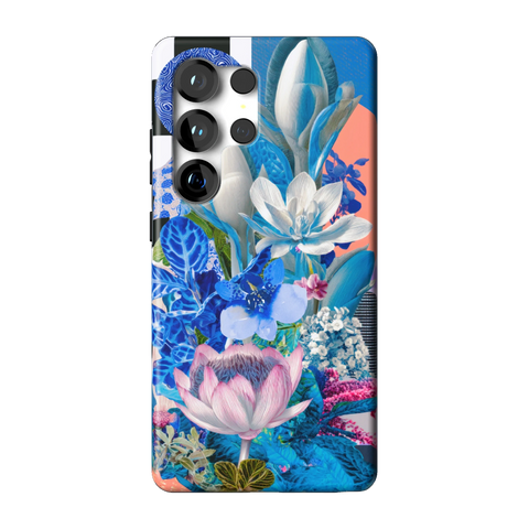 Blue Lotus Botanical Collage Tough Phone Case for Galaxy S25 Ultra - The Urban Flair