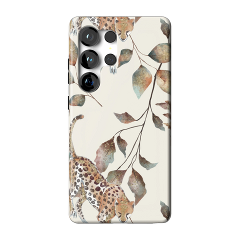 Autumn Cheetah Botanical Tough Phone Case for Galaxy S25 Ultra - The Urban Flair