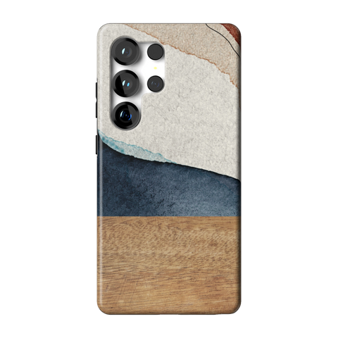 Rustic Watercolor & Wood Print Tough Phone Case for Galaxy S25 Ultra - The Urban Flair