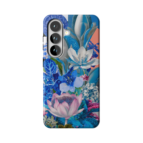 Blue Lotus Botanical Collage Tough Phone Case for Galaxy S26 - The Urban Flair