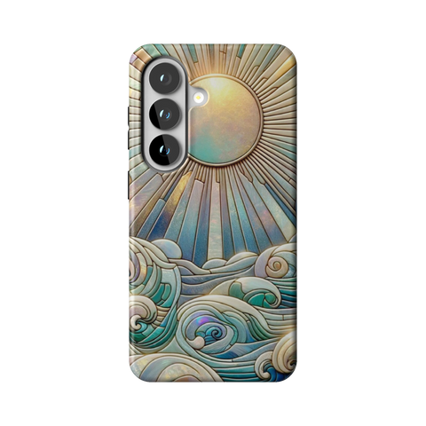 Sun Rays & Ocean Waves Stained Glass Tough Phone Case for Galaxy S26 - The Urban Flair