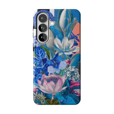 Blue Lotus Botanical Collage Tough Phone Case for Galaxy S26 Plus - The Urban Flair