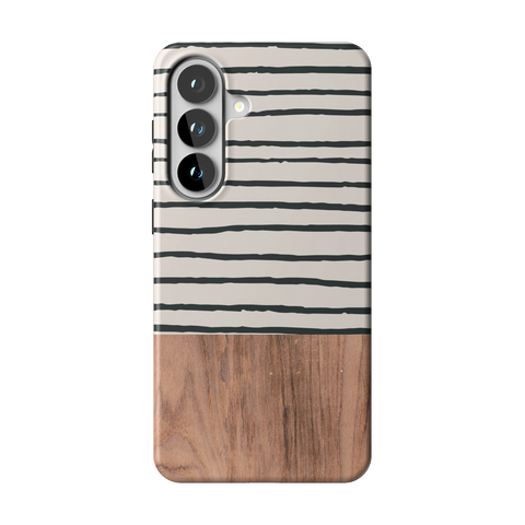 Striped Wood Print Tough Phone Case for Galaxy S26 Plus - The Urban Flair